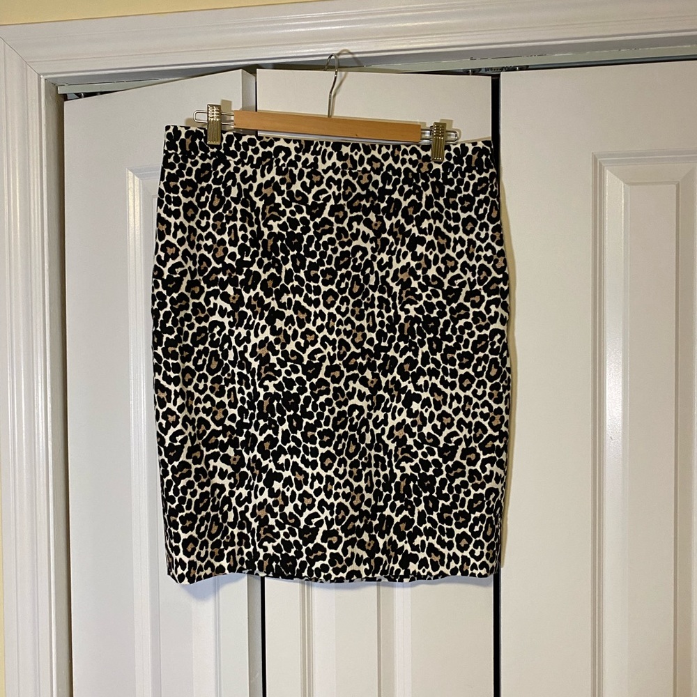 J.crew factory animal print pencil skirt